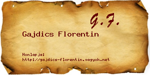 Gajdics Florentin névjegykártya